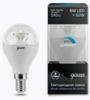 Лампа светодиодная Gauss LED Candte-dim Crystal Clear E14 6W 4100K диммируемая 105201206-D